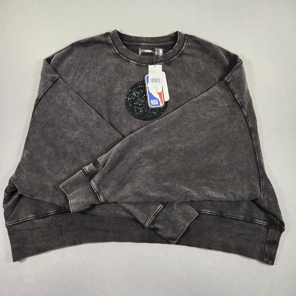 Pro Standard Woman's Washington Wizards Black Crystalline Crew Cropped XL NWT